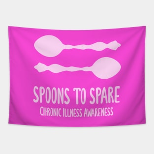 Spoons To Spare - Chronic Illness Awareness (Light Pink) Tapestry