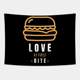 Burger - Love at First Bite - Burger Lovers Gift Tapestry