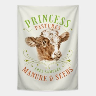 Vintage Farm Animal Cow Cute Cottagecore Aesthetic Girls Women Tapestry