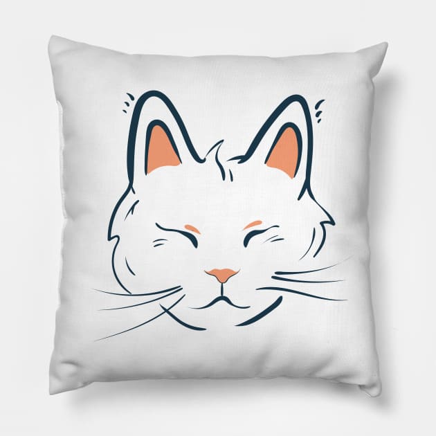 Cute kitten face Pillow by Catdog