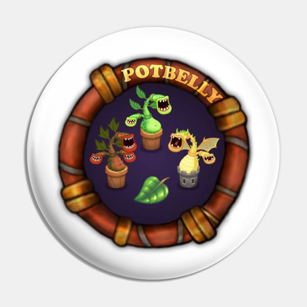 My Singing Monsters Potbelly Circle Pin by geekers25