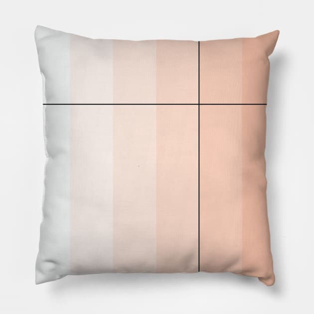 Pastel peach stripes with black lines Pillow by fivemmPaper