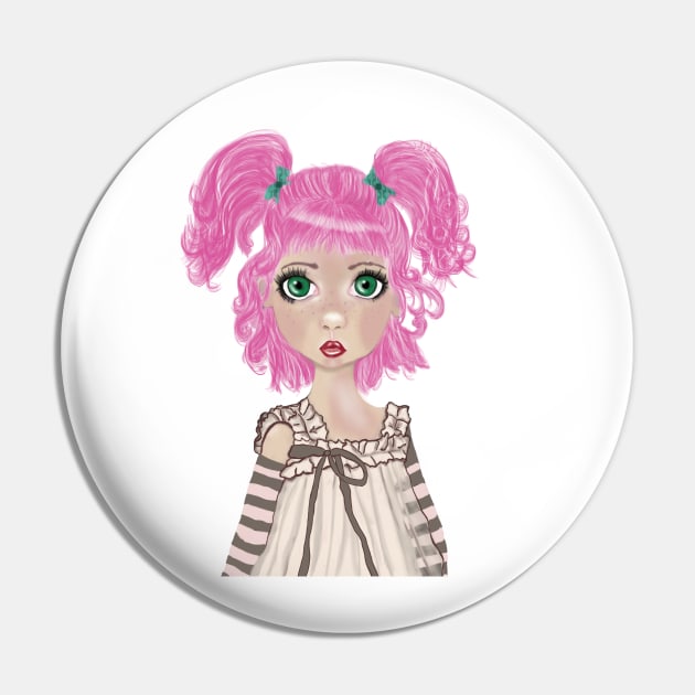 Big eyed kid pigtails Pin by Accabella