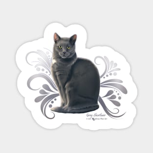 Grey Shorthair Cat Magnet