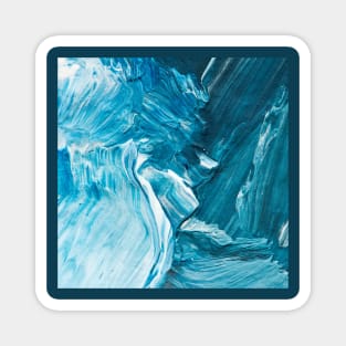 blue white paint strokes Magnet