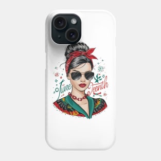 juneteenth day celebration messy bun Phone Case