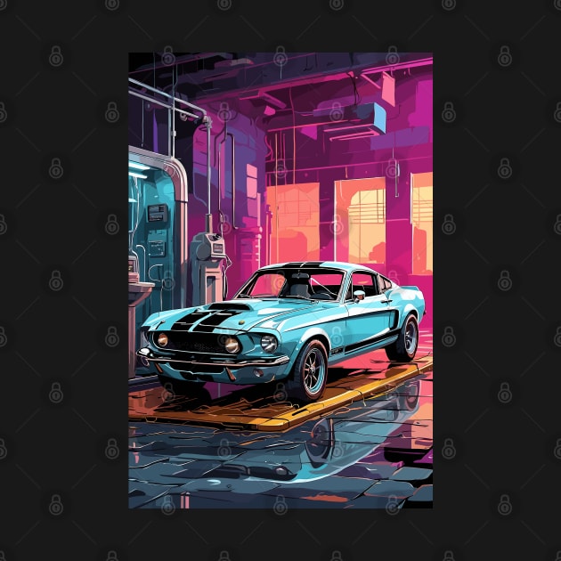 Classic American Shelby Blue Muscle Car by VENZ0LIC