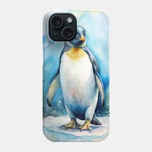 Adorable Penguin Animal Watercolor Painting Phone Case