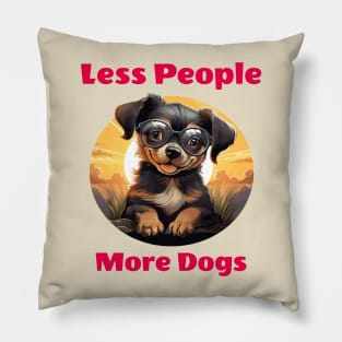 Less People More Dogs Pillow