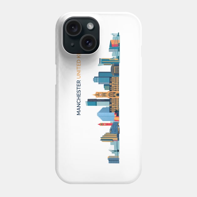 Manchester City Skyline Phone Case by madeinchorley