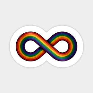 Large Infinity Vector Symbol Striped with LGBTQ Pride Rainbow Flag Magnet