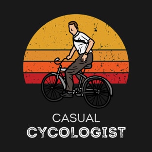 Casual Cycologist Retro Sunset Cycling T-Shirt