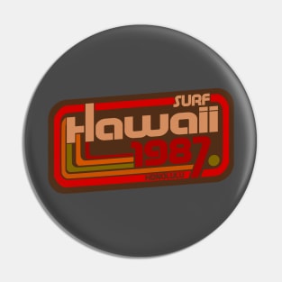 Hawaii Honolulu vintage eighties 80s surf logo Pin