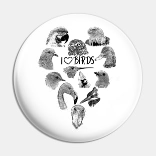 Birding - I love Birds Pin