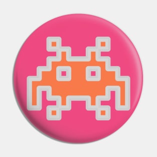 Alien Invader.Peach. Pin