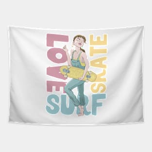 Love surf skate Tapestry