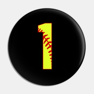 Fastpitch Softball Number 1 #1 Softball Shirt Jersey Favorite Player Biggest Fan Pin