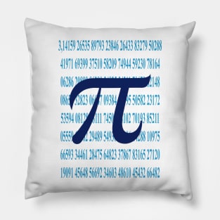 Dark Blue Pi And Light Blue Numbers Pillow