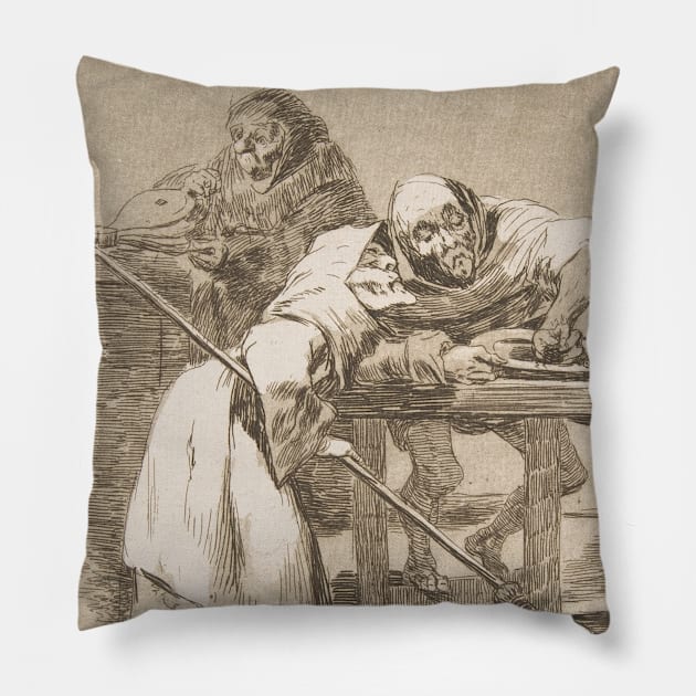 Be Quick, They Are Waking Up by Francisco Goya Pillow by Classic Art Stall