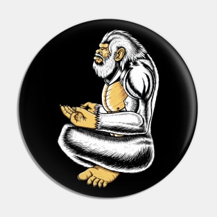 Yeti meditation peaceful mind Bigfoot,Sasquatch Pin