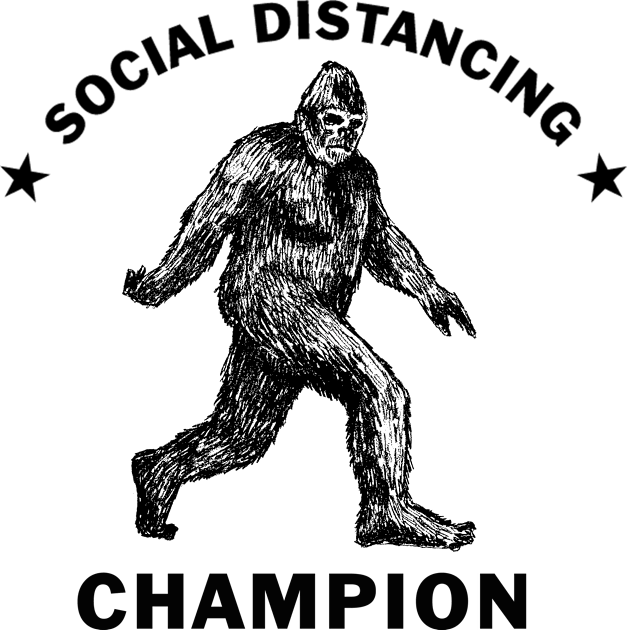 Bigfoot Social Distancing Champion (Light Colors) Kids T-Shirt by Pop Fan Shop