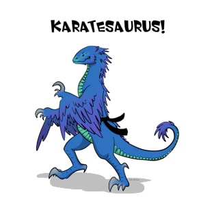 Karatesaurus! blue for bright backgrounds T-Shirt