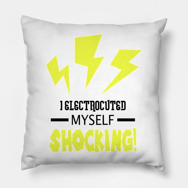 Funny Electrician Pun Engineer Gift Idea Puns Meme Pillow by TellingTales