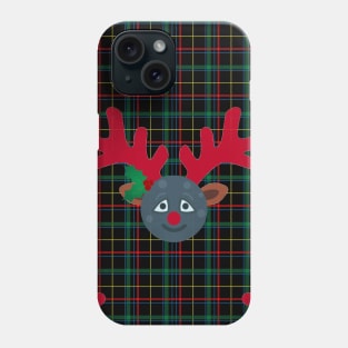 plaid christmas reindeer moon emoji Phone Case