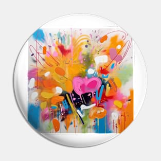 Vibrant abstract floral Pin