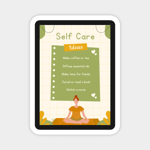 Cream Cute Aesthetic Self Care Poster Magnet by modrenmode