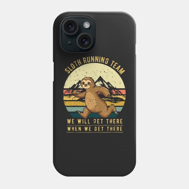 Sloth Running Team Shirt - Retro Vintage Sloth TShirt Phone Case by nkZarger08