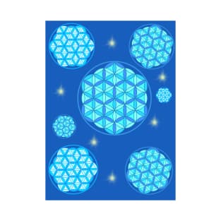 Blue flower of life T-Shirt