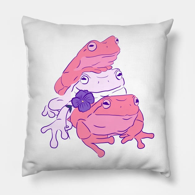 Sapphic Pride Frog Stack Pillow by josierichey