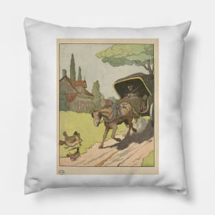 Carriage on a farm. Pillow