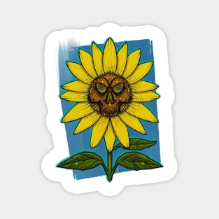 Sunflower skull Magnet