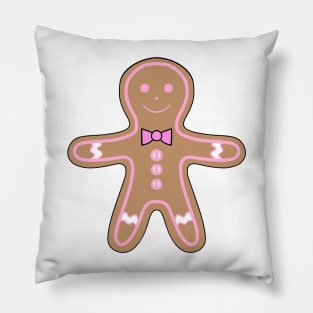 GINGERBREAD Man Christmas Cookie Pink Icing Pillow