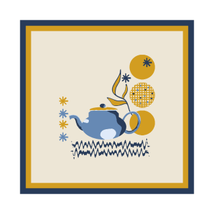 Teapot and stars - blue and yellow T-Shirt