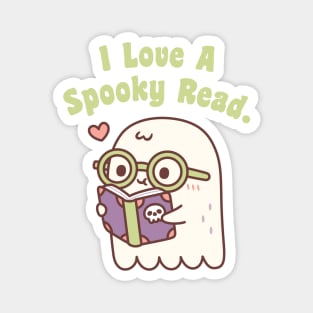 Cute Ghost I Love A Spooky Read Funny Magnet