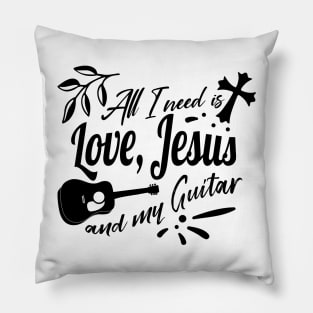 Jesus and Guitar Pillow