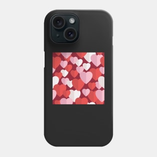 Red And Pink Valentine Paper Hearts Phone Case