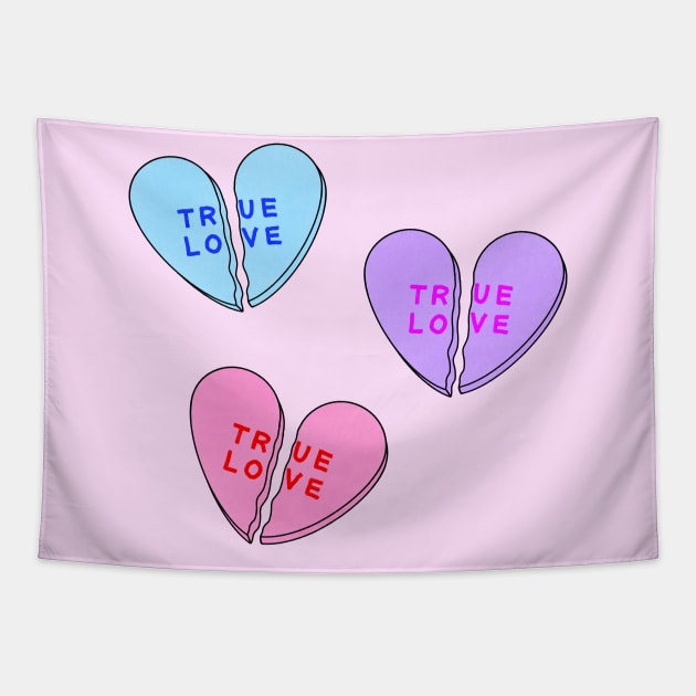 Broken Candy Heart Trio Tapestry by Gold Star Creative