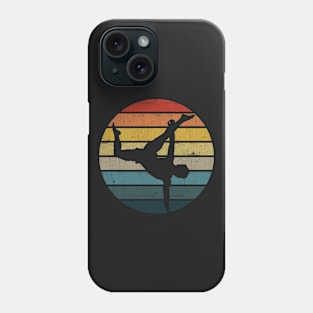 Capoeira Silhouette On A Distressed Retro Sunset graphic Phone Case