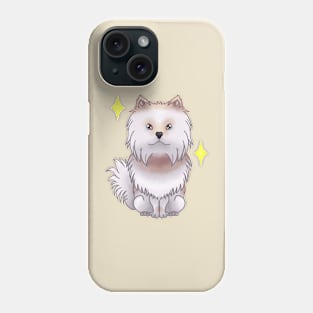 White pomeranian Phone Case