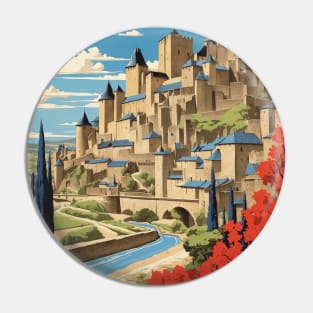 Carcassone France Vintage Poster Tourism Pin