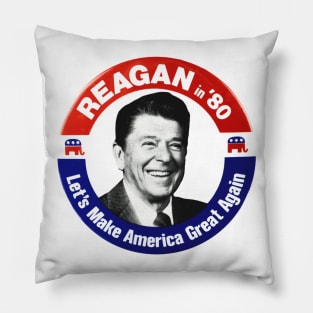 Ronald Reagan 1980 Presidential Campaign Button Design Pillow