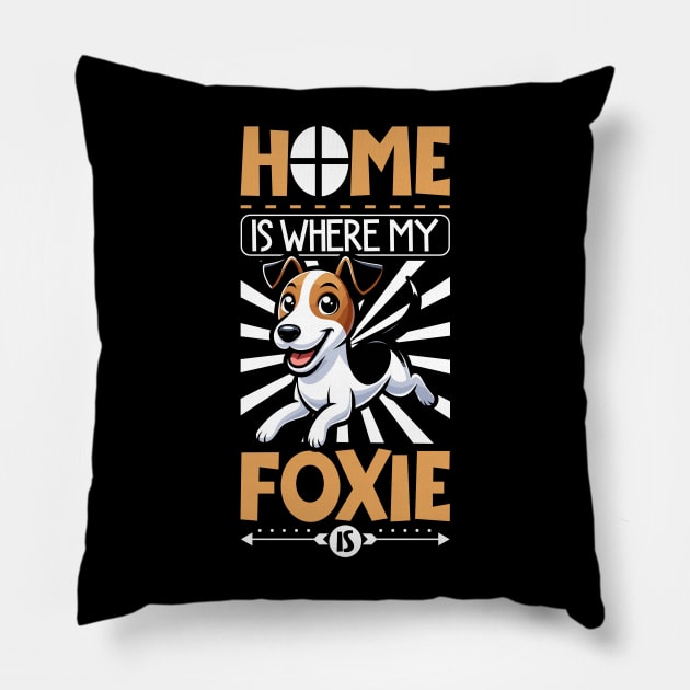 Home is with my Smooth Fox Terrier Pillow by Modern Medieval Design