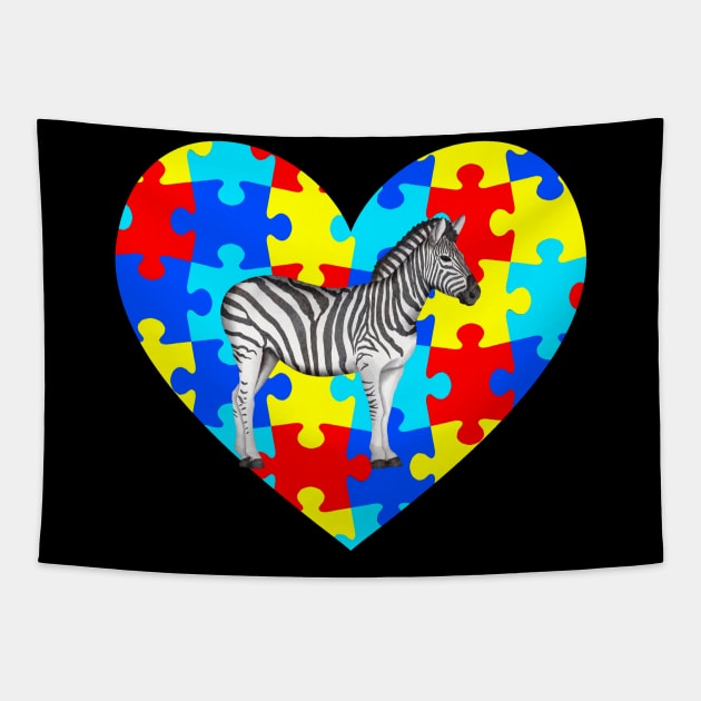 autism day zebra Tapestry by teespra