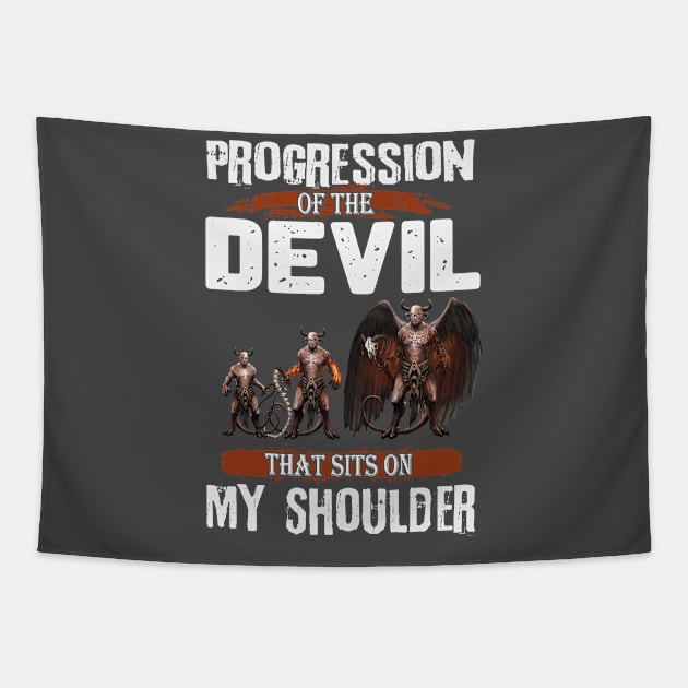 Progression of the Devil That Sits on My Shoulder Tapestry by Mystik Media LLC