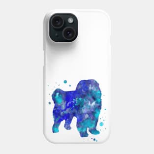 Blue Chow Chow Dog Watercolor Painting Phone Case