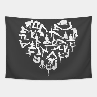 Yoga lover heart design Tapestry